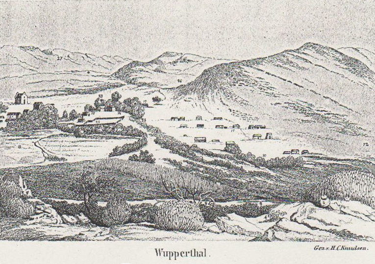 Historic engraving of Wupperthal, c.1850